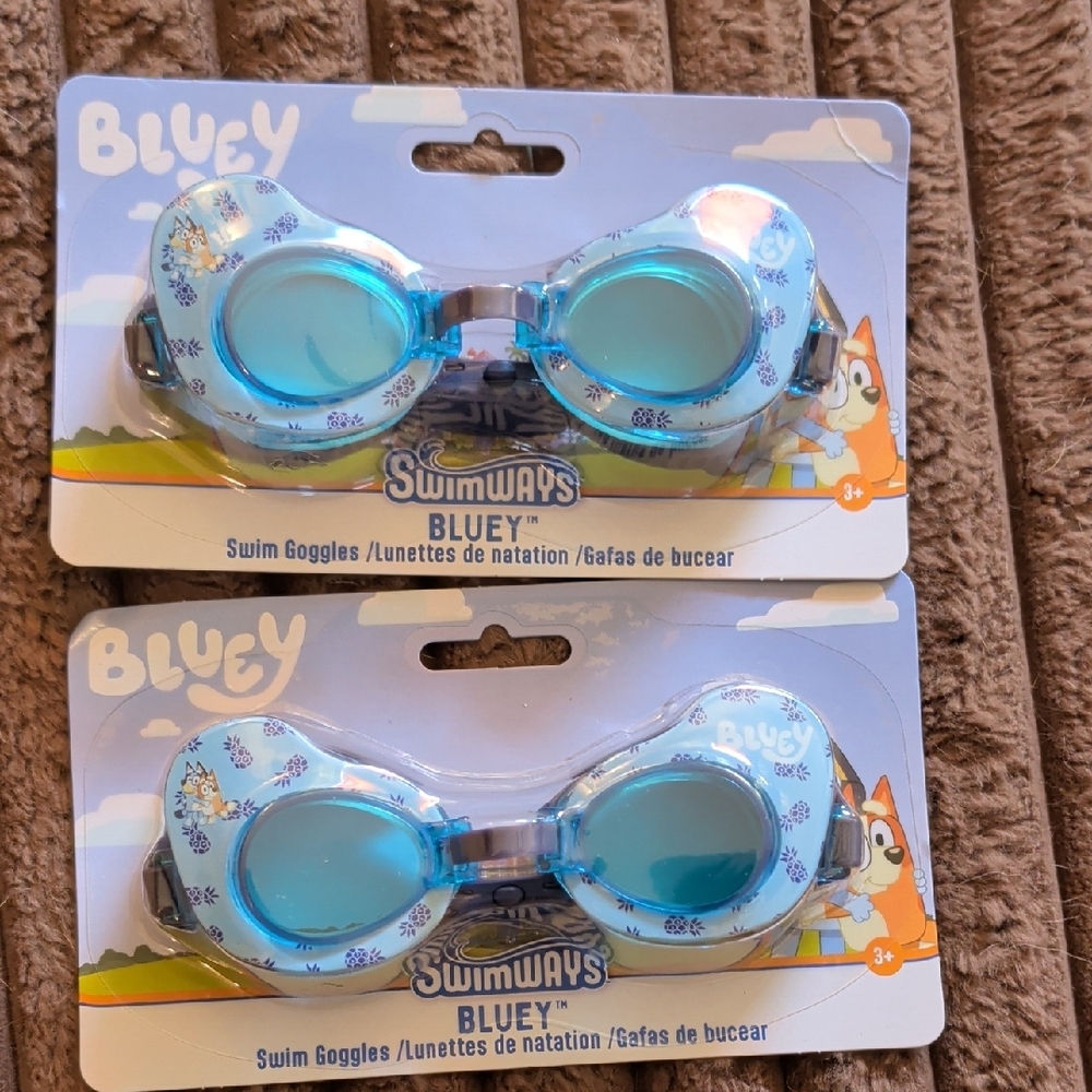 Bluey Kids Swim Goggles - Light Blue